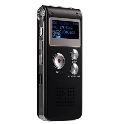 Voice Recorder for Everyday Meetings and Personal Notes compact black one-key recorder with LCD and 25-hour battery