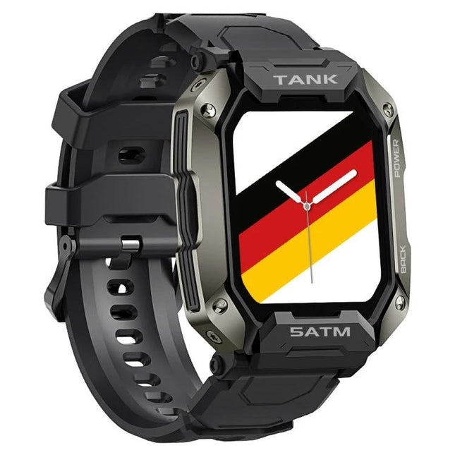 TANK M1 Smart Watch for Everyday Health and Activity Tracking rugged black smartwatch showing steps, heart rate and sleep tracking