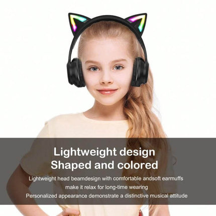 Onikuma Cat Ear Wireless Headphones For Gaming, Music And Calls lightweight cat-ear Bluetooth headset for kids