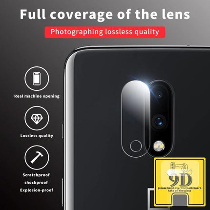 OnePlus 7 Camera Lens Protector, Transparent Tempered Glass Shield For Everyday Use - Clear full coverage lens protector on OnePlus 7 rear camera