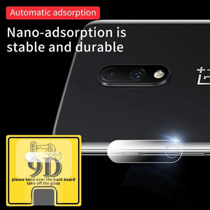 OnePlus 7 Camera Lens Protector, Transparent Tempered Glass Shield For Everyday Use - Transparent tempered glass camera lens protector on OnePlus 7 rear module