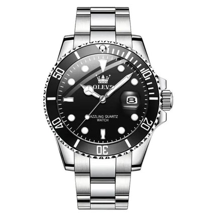 OLEVS Men's 41mm Waterproof Luminous Quartz Watch Stainless | Syndmart