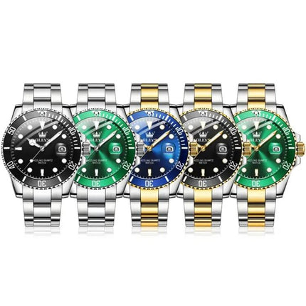 OLEVS Men's 41mm Waterproof Luminous Quartz Watch Stainless | Syndmart