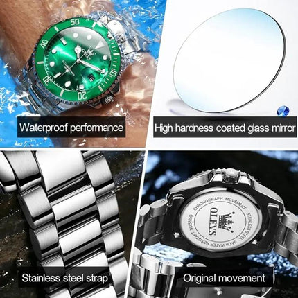 OLEVS Men's 41mm Waterproof Luminous Quartz Watch Stainless | Syndmart