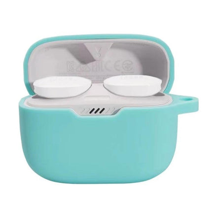 JBL T130 Earphone Protective Case for Daily Carrying in aqua silicone with 360-degree shock and scratch protection