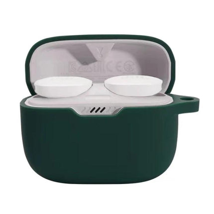 JBL T130 Earphone Protective Case for Daily Carrying in dark green, open 360-degree protective shell for commuting and daily use