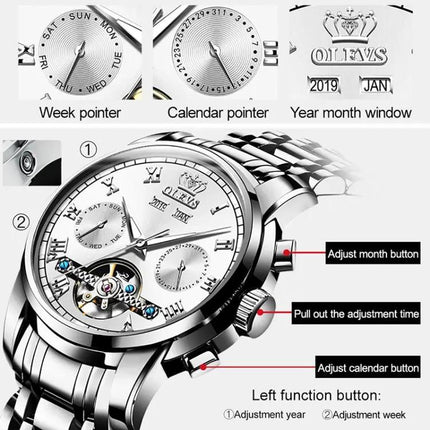 OLEVS Men's Automatic Mechanical Watch Stainless Steel | Syndmart