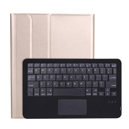 Ultra-Thin Lambskin Leather Bluetooth Keyboard Case with Pen Holder showing detachable Bluetooth keyboard and protective lambskin leather cover