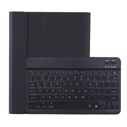 Protective Leather Case with Built-in Keyboard and Pen Holder – slim black tablet folio with detachable Bluetooth keyboard and pen slot, travel-ready