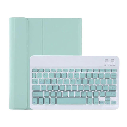 Protective Leather Case with Built-in Keyboard and Pen Holder in mint with separable Bluetooth keyboard for tablet users