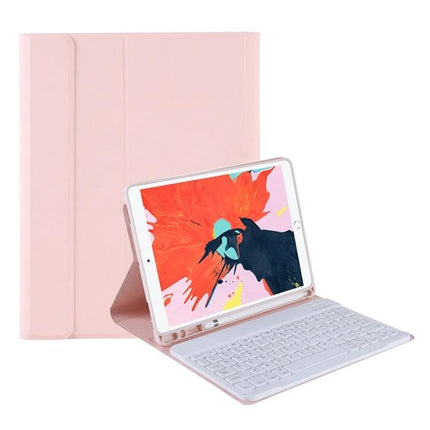 Bluetooth Keyboard Leather Case for iPad Air 10.9 and 11 Inch Models pink folio with built-in Bluetooth keyboard and tablet stand