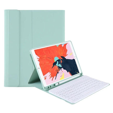 Bluetooth Keyboard Leather Case for iPad Air 10.9 and 11 Inch Models - mint green folio with detachable Bluetooth keyboard and stand