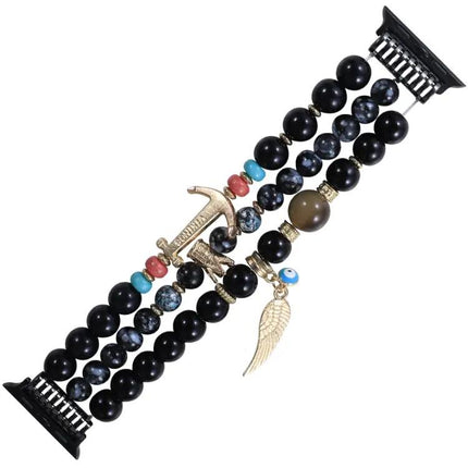 Beaded Anchor Metal Watch Band For Apple Watch 38-45mm