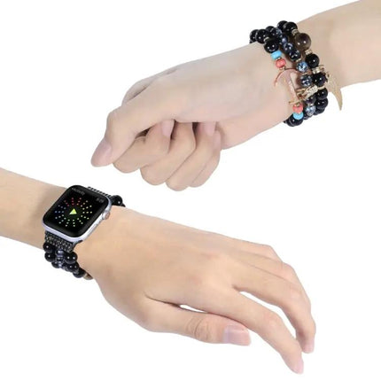 Beaded Anchor Metal Watch Band For Apple Watch 38-45mm