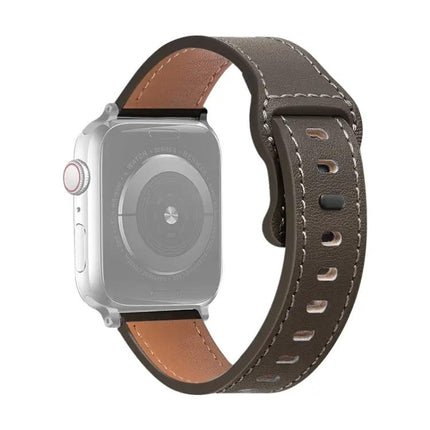 Butterfly Buckle Cowhide Leather Apple Watch Band 38-45mm