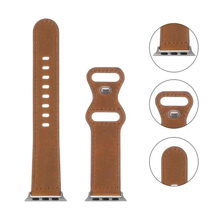 Crazy Horse Leather Apple Watch Band Compatible 38-45mm