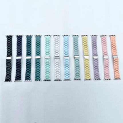 Three-Bead Candy Color Silicone Watch Band For Apple Watch