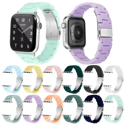 Three-Bead Candy Color Silicone Watch Band For Apple Watch