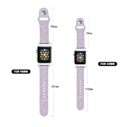 Butterfly Embossed Silicone Apple Watch Band 38/40/41/42mm