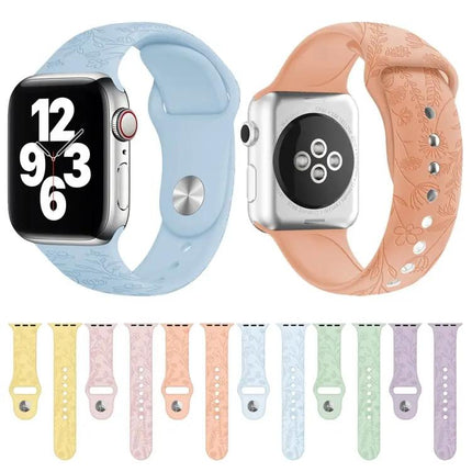 Butterfly Embossed Silicone Apple Watch Band 38/40/41/42mm