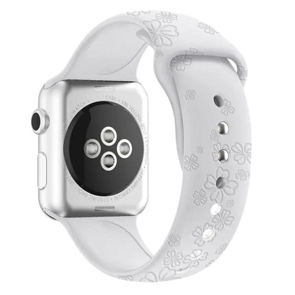 Four-Leaf Clover Silicone Watch Band For Apple Watch 38-45mm