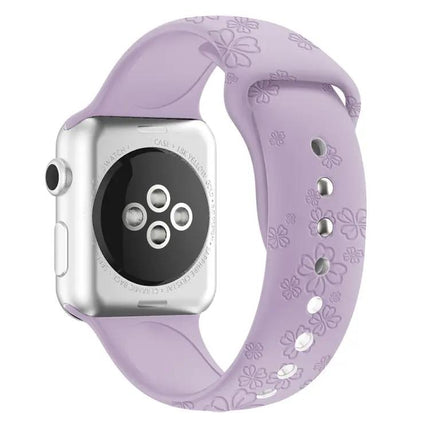 Four-Leaf Clover Silicone Watch Band For Apple Watch 38-45mm