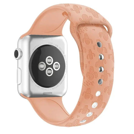 Cactus Embossed Silicone Apple Watch Band 38mm To 45mm