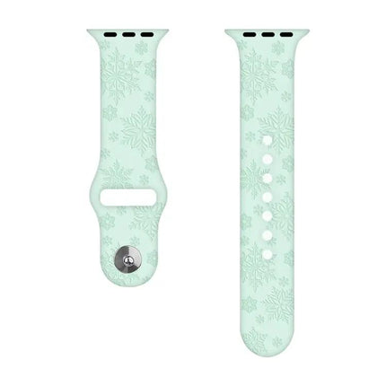 Silicone Snowflake Embossed Apple Watch Band 38-45mm