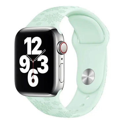 Silicone Snowflake Embossed Apple Watch Band 38-45mm