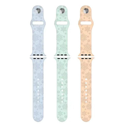 Silicone Snowflake Embossed Apple Watch Band 38-45mm