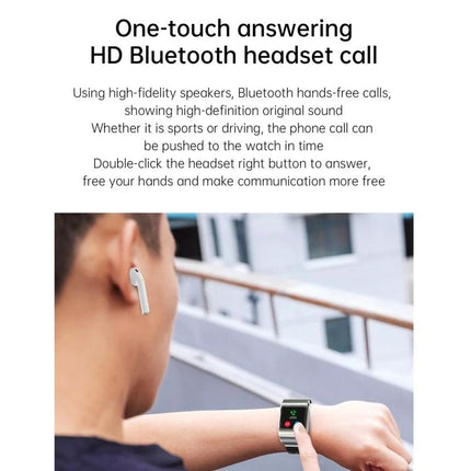Daily Companion Smart Watch for Health and Activity Monitoring showing one-touch answering and HD Bluetooth call with wrist notification