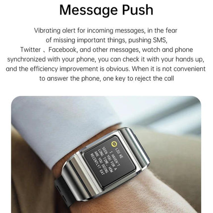 Daily Companion Smart Watch for Health and Activity Monitoring showing message push notifications on wrist with vibration alert for incoming messages
