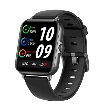 A Practical Watch for Daily Health and Wellness Tracking - black smartwatch showing steps, heart rate, battery and time