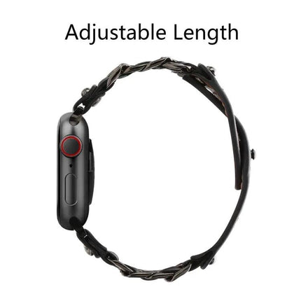 Mens Genuine Leather Apple Watch Band 38/40/41/42/44/45mm