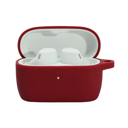 Keep your earphones protected during daily activities with this silicone case. Red silicone protective case for wireless earbuds with 360-degree coverage