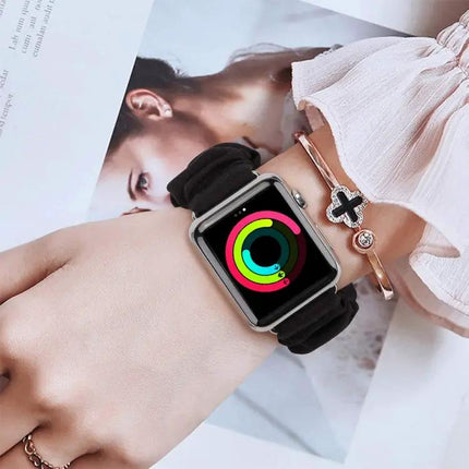 Elastic Single Loop Cloth Watch Band For Apple Watch 38-45mm