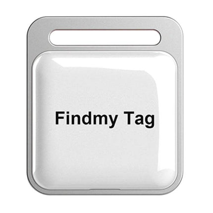 Findmy Square Bluetooth Tracker for Locating Lost Items compact white Findmy Tag attached to keys, app-enabled tracker with sound alert