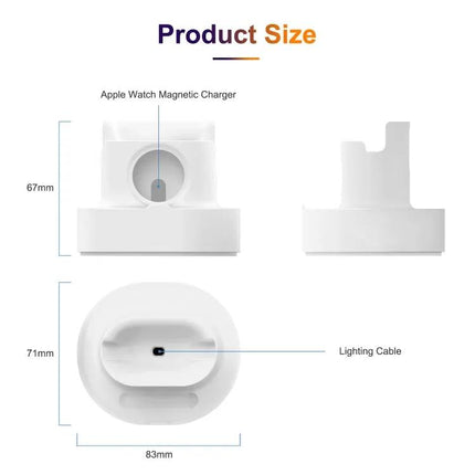 3-in-1 Silicone Charging Stand for iPhone iWatch AirPods
