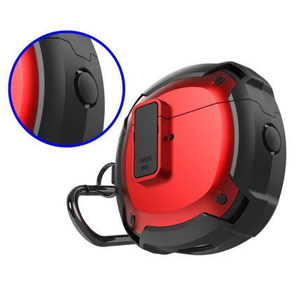 Huawei Earphone Case for Daily Commutes and Activities red rugged 360-degree protective wireless earbuds case with carabiner
