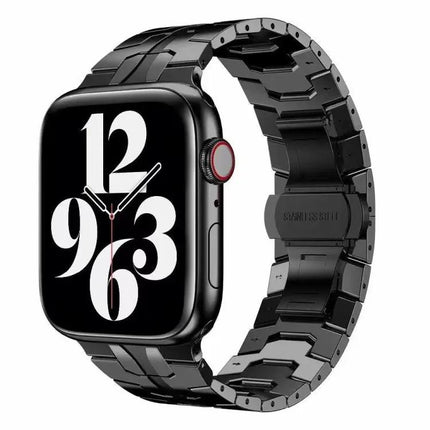 Butterfly Buckle Metal Watch Band For Apple Watch 38/42/44mm
