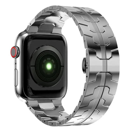 Butterfly Buckle Metal Watch Band For Apple Watch 38/42/44mm