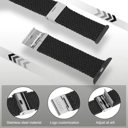 Braided Nylon Replacement Watch Band For Apple Watch 38-45mm