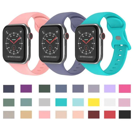 Silicone Apple Watch Band Small Butterfly Buckle 38-41mm