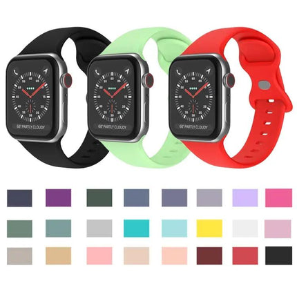 Butterfly Buckle Silicone Apple Watch Band L Size 42/44/45mm
