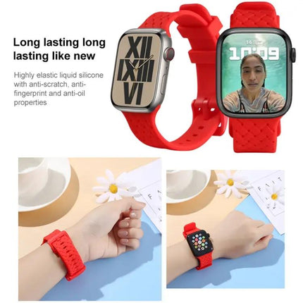 Braided Silicone Watch Band For Apple Watch Fits 38-45mm