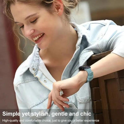 Braided Silicone Watch Band For Apple Watch Fits 38-45mm
