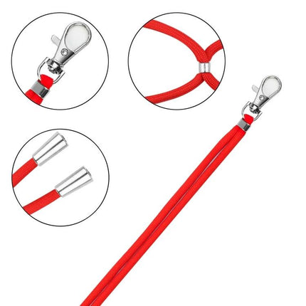 Adjustable Universal Lanyard for Hands-Free Mobile Phone Wear - red adjustable neck strap with metal clips and cord ends