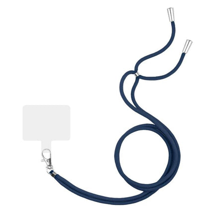 Adjustable Universal Lanyard for Hands-Free Mobile Phone Wear navy blue cord with clasp and adjustable slider