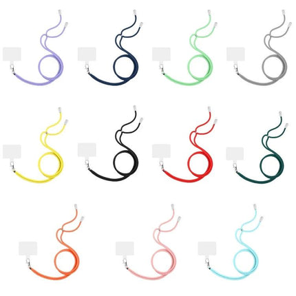 Adjustable Universal Lanyard for Hands-Free Mobile Phone Wear showing 12 color options with universal clips and adjustable neck straps