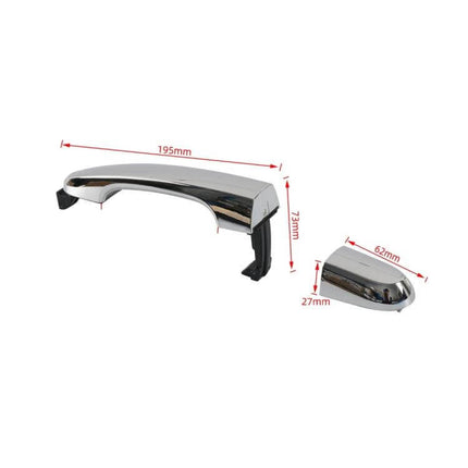 Rear Right Door Outside Handle For Kia Sorento 2011 To 2015 - chrome ABS replacement handle with measurements